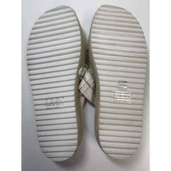 Stuart Weitzman Bandeau Tweed Bow Espadrille Sandal Sz 8.5 New W/O Tag - Picture 5 of 8